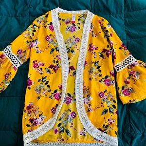 Women's Floral Print Kimono Loose Cardigan